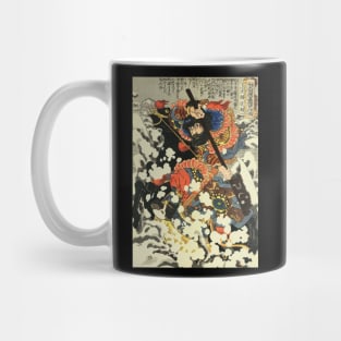 Samurai With Huge Axe Riding On Horse - Antique Japanese Ukiyo-e Woodblock Print Art Mug